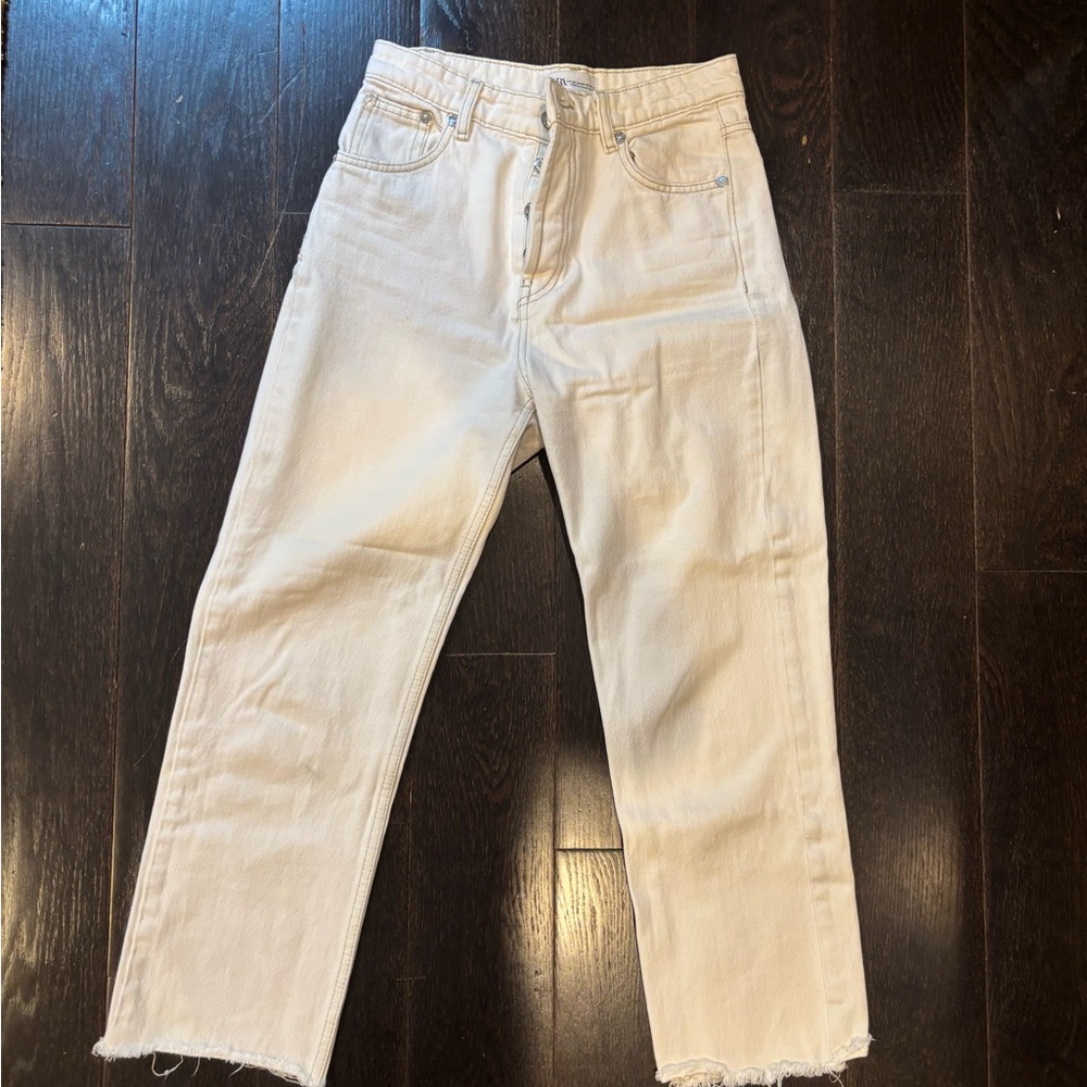Off White Straight-Leg Jeans
